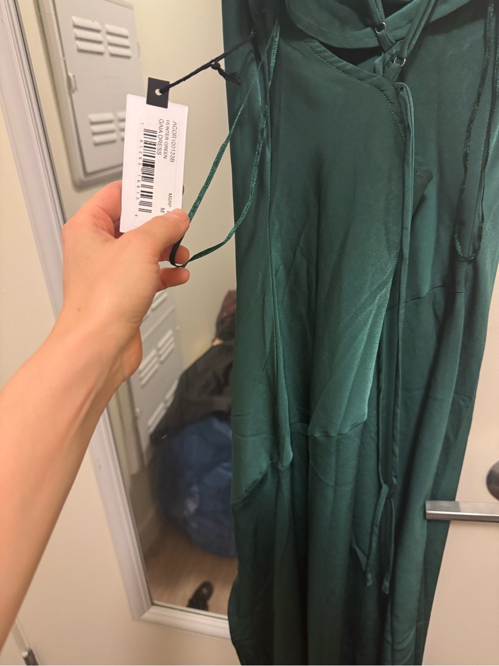 Emerald Green Slip Dress with Adjustable Straps